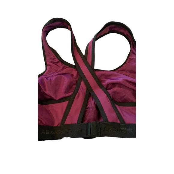 NWT Shock Absorber Purple & Black Cross-Back Sports Bra Women's Size 36B - Picture 3 of 3